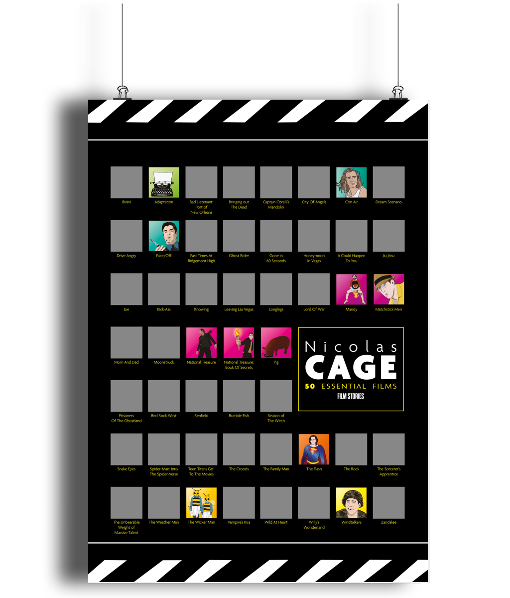 12-Issue Subscription to Film Stories + FREE Nic Cage Scratch Off Poster!